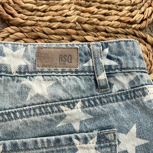 RSQ Collective Star Print Girls Denim Shorts • Size 14 - Picture 6 of 10